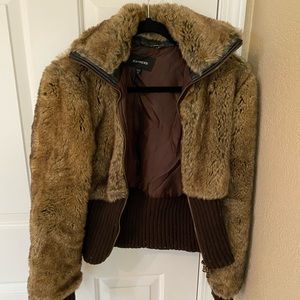 Vintage express faux fur jacket